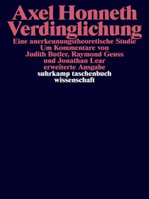 cover image of Verdinglichung